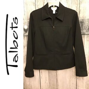 NWOT Talbots Zipper Front Black Blazer